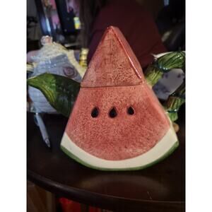 Vintage Watermelon Slices Ceramic Teapot It Has An Scratch on One Side